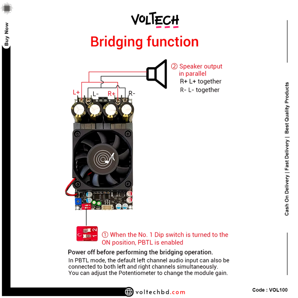 Wuzhi Audio ZK-3002 TPA3255 Amplifier Board 300W+300W Stereo / 600W Mono | Voltech Electronics Bangladesh Wuzhi Audio ZK-3002 TPA3255 Amplifier Board 300W+300W Stereo / 600W Mono | Voltech Electronics Bangladesh