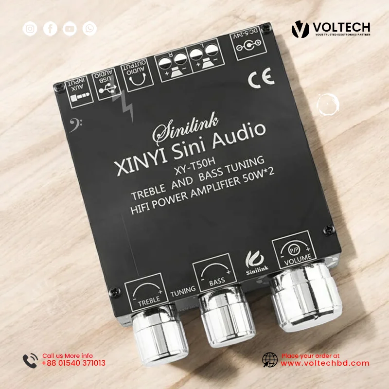 XINYI Sini Audio XY-T50H + App (50W + 50W Stereo) + App Support (TPA 3116D2) | Voltech Electronics XINYI Sini Audio XY-T50H + App (50W + 50W Stereo) + App Support (TPA 3116D2) | Voltech Electronics