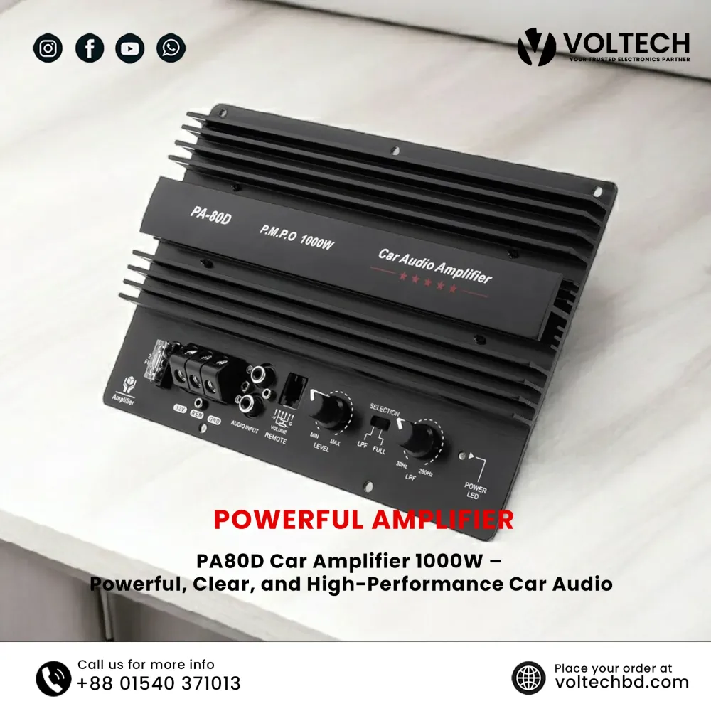 PA80D Car Amplifier 1000W – High Power Audio Performance | Voltech Electronics PA80D Car Amplifier 1000W – High Power Audio Performance | Voltech Electronics