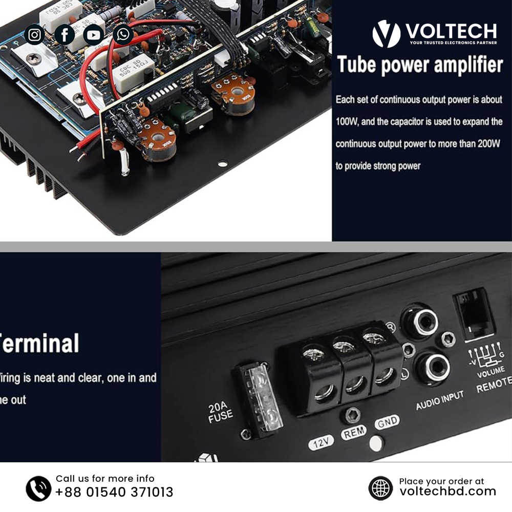 PA80D Car Amplifier 1000W – High Power Audio Performance | Voltech Electronics PA80D Car Amplifier 1000W – High Power Audio Performance | Voltech Electronics