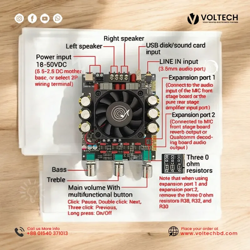 Wuzhi Audio ZK-3002T App (300W + 300W) – Imported TPA3255 Bluetooth 5 Apt-X HD | Voltech Electronics Wuzhi Audio ZK-3002T App (300W + 300W) – Imported TPA3255 Bluetooth 5 Apt-X HD | Voltech Electronics
