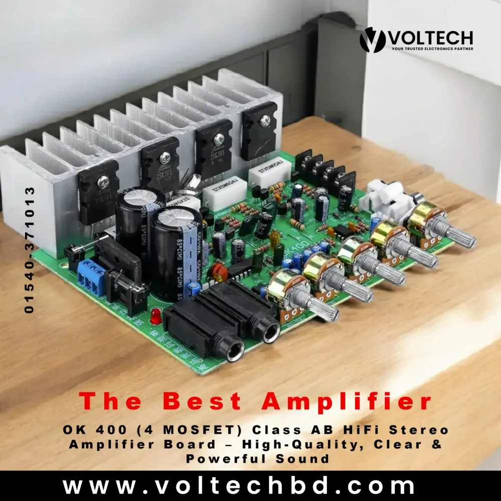 OK 400 (4 MOSFET) Class AB HiFi Stereo Amplifier Board | Voltech Electronics OK 400 (4 MOSFET) Class AB HiFi Stereo Amplifier Board | Voltech Electronics