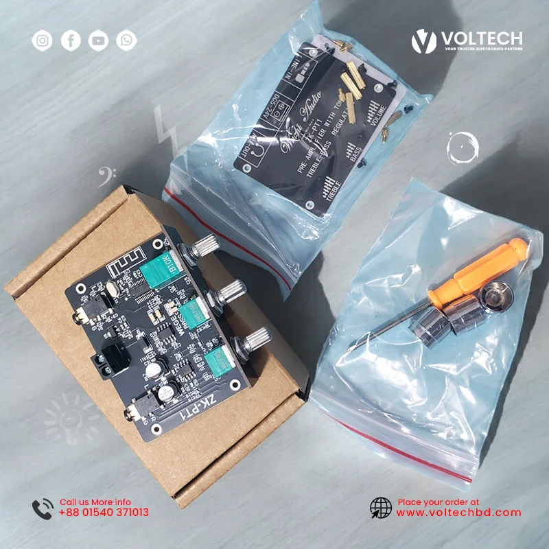 Wuzhi Audio ZK PT1 Hi-Fi 2.0 Bluetooth Preamp – Bass & Treble Control | Voltech Electronics