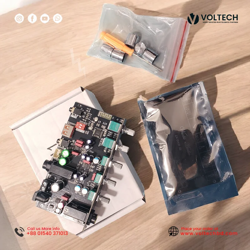 Wuzhi Audio ZK DAM H1 Microphone Karaoke Reverberation Preamp – AUX, USB, Bluetooth Decoding | Voltech Electronics Bangladesh