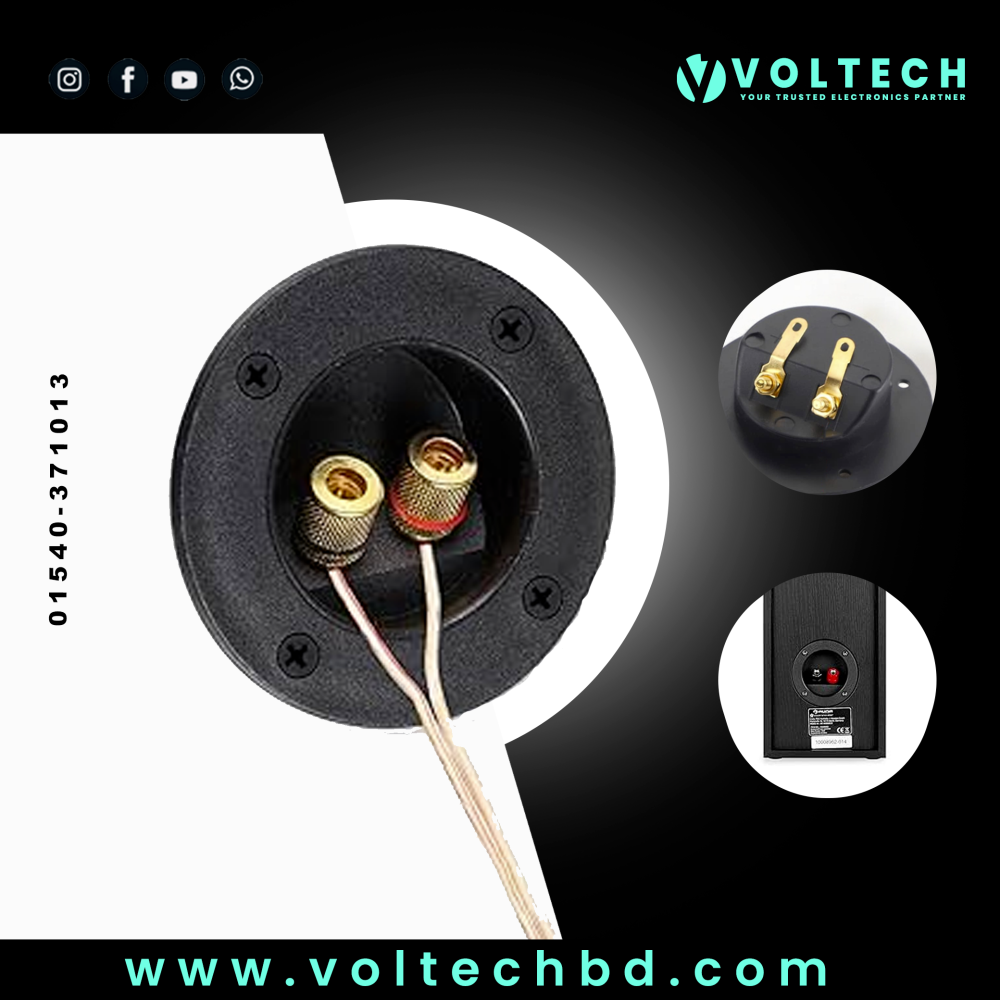 Professional 2-Way Speaker Terminal Connector – Black | Heavy-Duty Subwoofer & Speaker Plug | Voltech Electronics Professional 2-Way Speaker Terminal Connector – Black | Heavy-Duty Subwoofer & Speaker Plug | Voltech Electronics