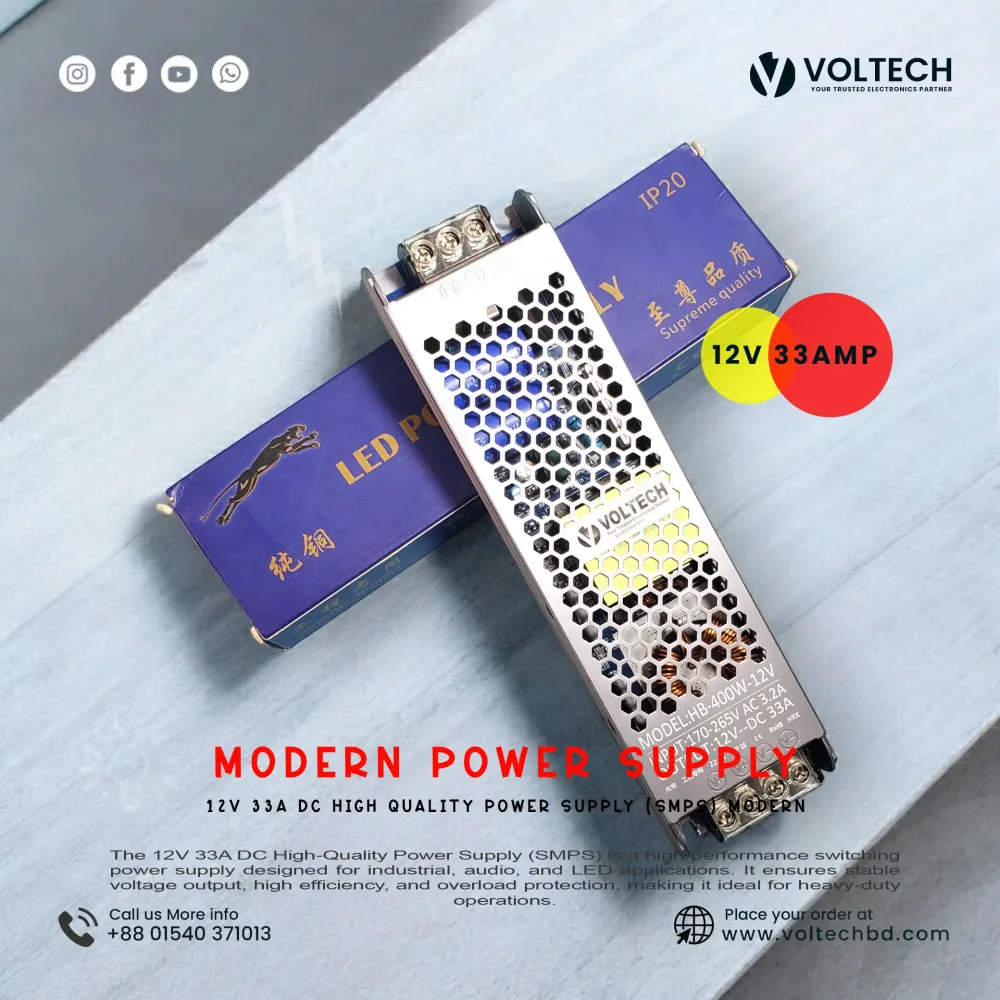 12V 33A DC High-Quality Power Supply (SMPS) – Reliable & Efficient | Voltech Electronics