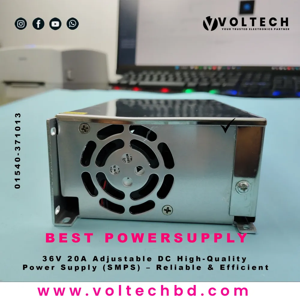 36V 20A Adjustable DC High-Quality Power Supply (SMPS) – Reliable & Efficient | Voltech Electronics 36V 20A Adjustable DC High-Quality Power Supply (SMPS) – Reliable & Efficient | Voltech Electronics