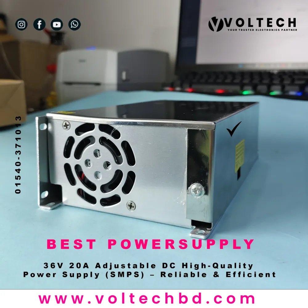 36V 20A Adjustable DC High-Quality Power Supply (SMPS) – Reliable & Efficient | Voltech Electronics 36V 20A Adjustable DC High-Quality Power Supply (SMPS) – Reliable & Efficient | Voltech Electronics