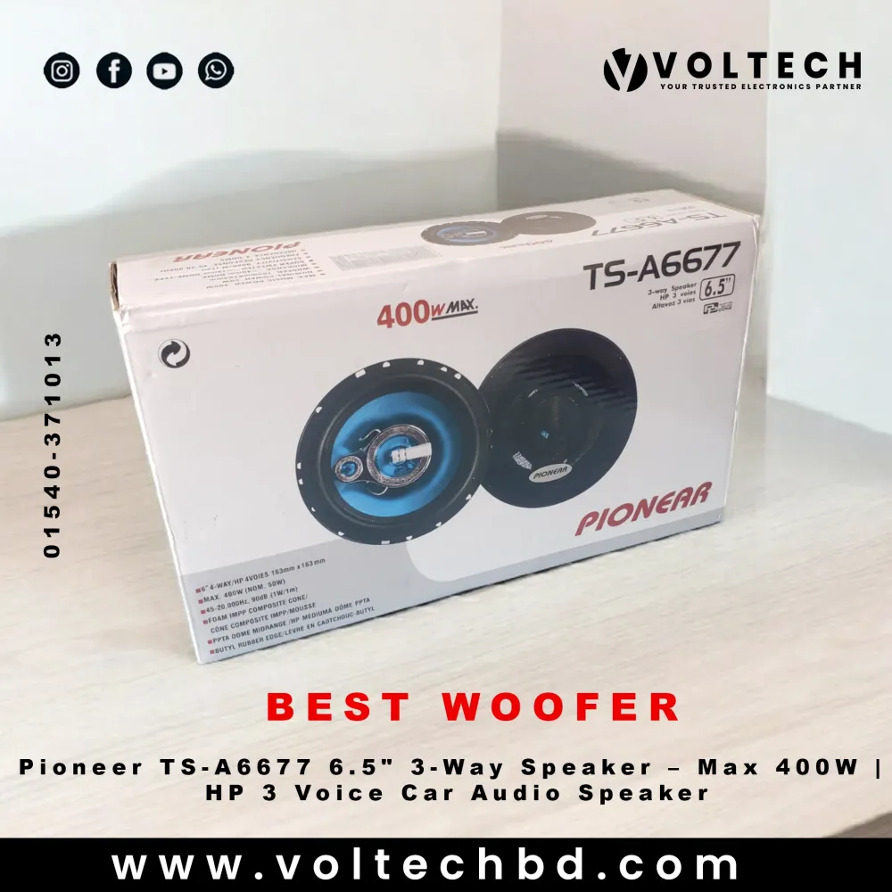Pionear TS-A6677 6.5" 3-Way Speaker – Max 400W | HP 3 Voice Car Audio Speaker Pionear TS-A6677 6.5" 3-Way Speaker – Max 400W | HP 3 Voice Car Audio Speaker