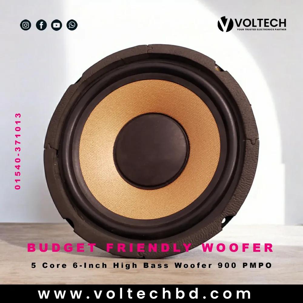 5 Core 6-Inch High Bass Woofer 900 PMPO – Affordable Car Audio Upgrade 5 Core 6-Inch High Bass Woofer 900 PMPO – Affordable Car Audio Upgrade