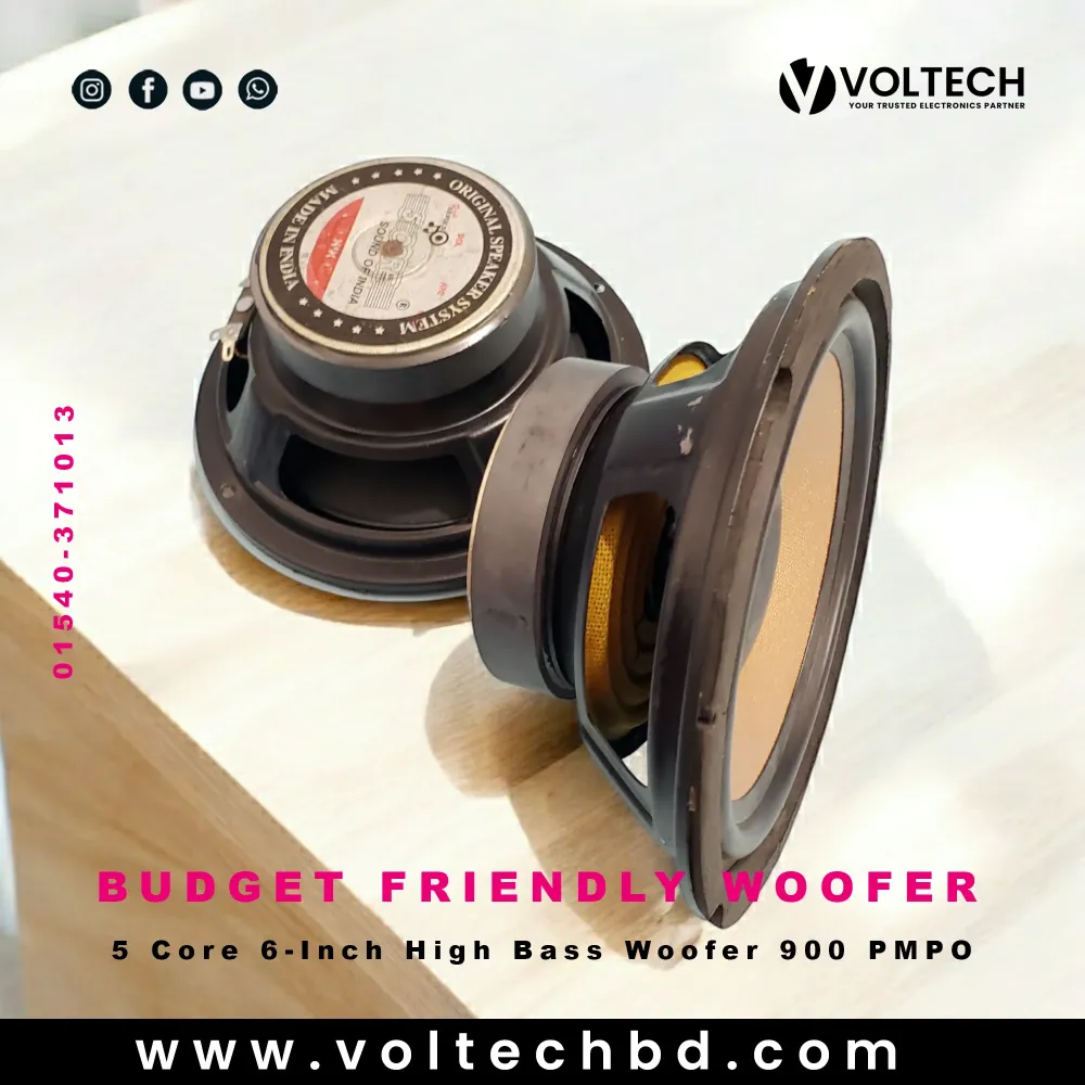 5 Core 6-Inch High Bass Woofer 900 PMPO – Affordable Car Audio Upgrade 5 Core 6-Inch High Bass Woofer 900 PMPO – Affordable Car Audio Upgrade