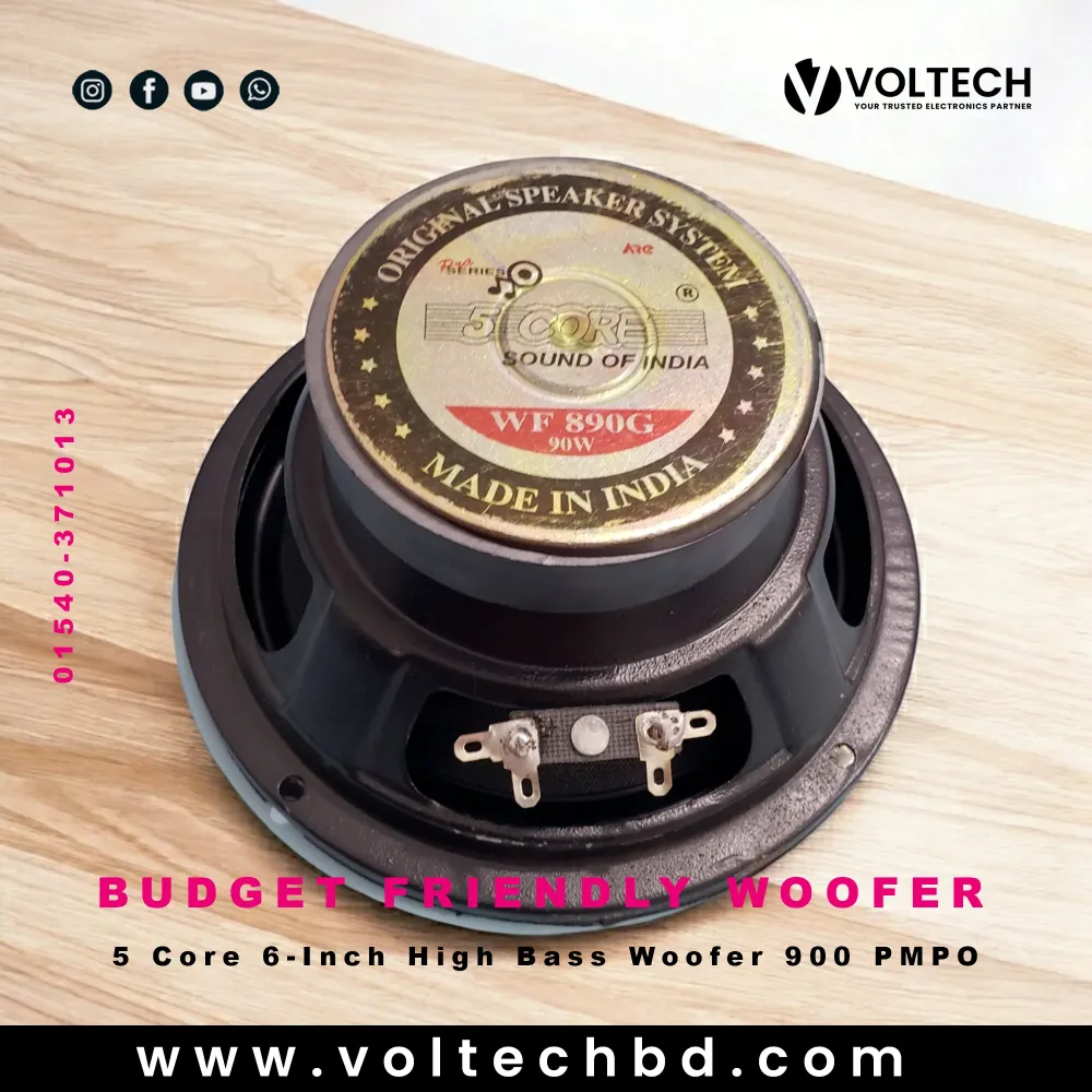 5 Core 6-Inch High Bass Woofer 900 PMPO – Affordable Car Audio Upgrade 5 Core 6-Inch High Bass Woofer 900 PMPO – Affordable Car Audio Upgrade