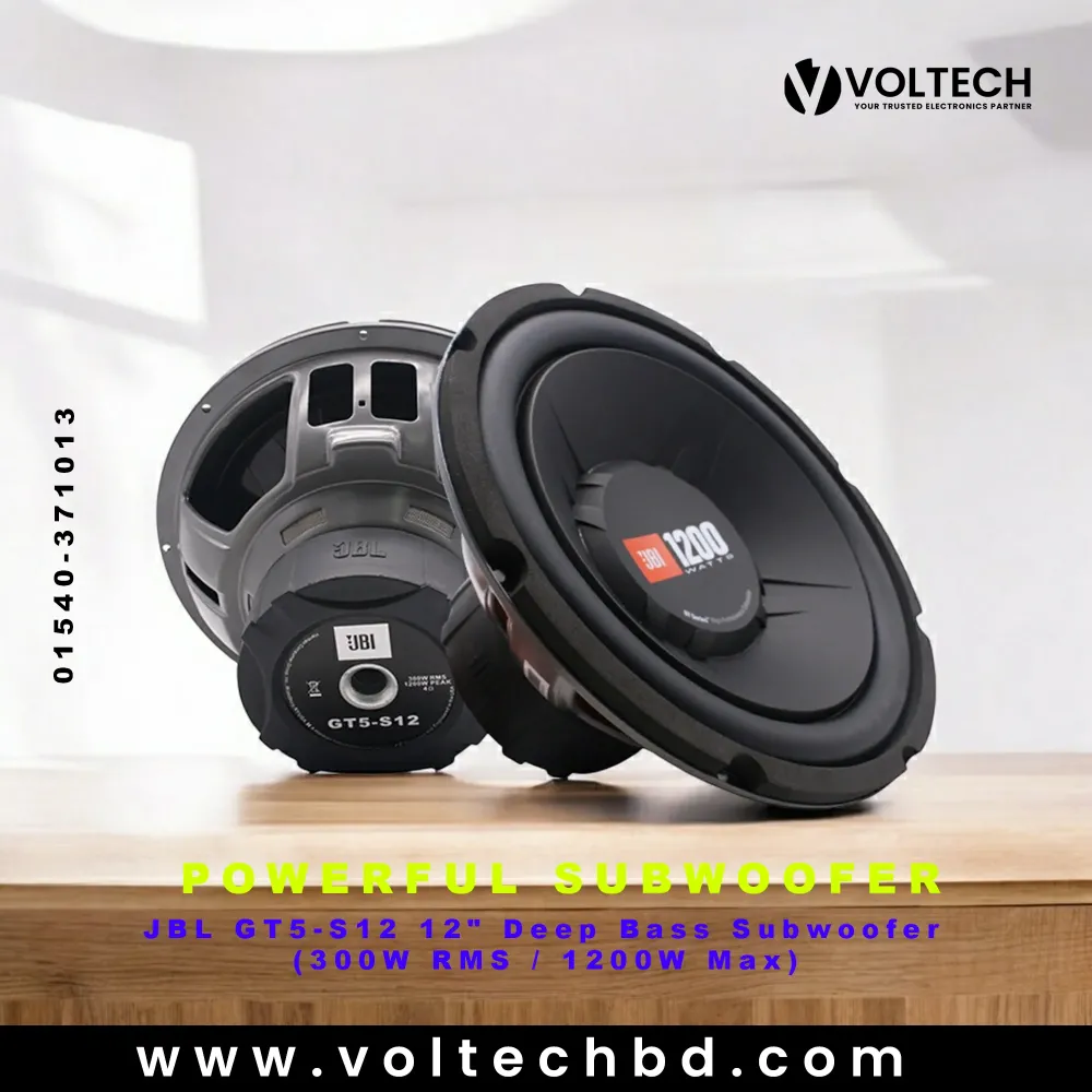 JBL GT5-S12 12" Deep Bass Subwoofer (300W RMS / 1200W Max) | Voltech Electronics