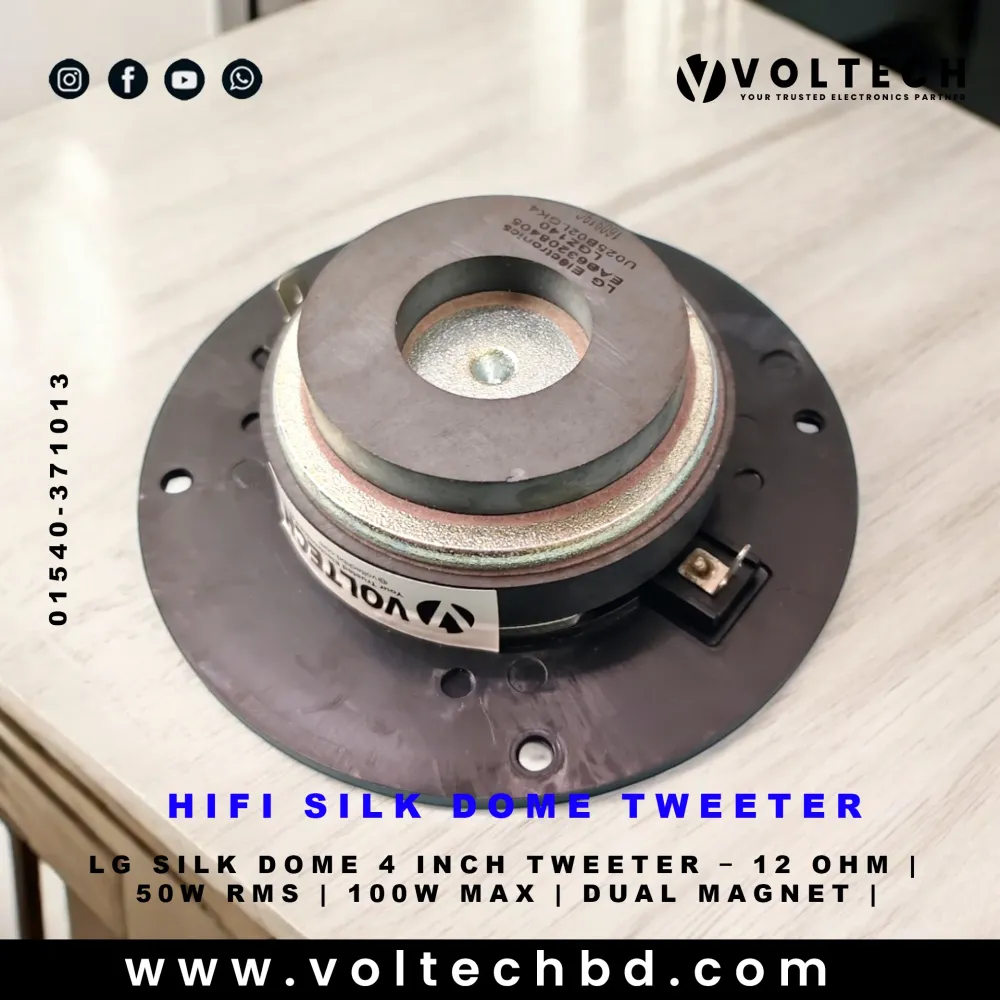 LG Silk Dome 4 Inch Tweeter – 12 Ohm | 50W RMS | 100W Max | Dual Magnet LG Silk Dome 4 Inch Tweeter – 12 Ohm | 50W RMS | 100W Max | Dual Magnet