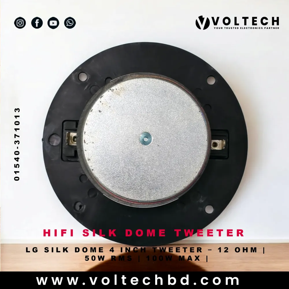 LG Silk Dome 4 Inch Tweeter – 12 Ohm | 50W RMS | 100W Max | Single Magnet LG Silk Dome 4 Inch Tweeter – 12 Ohm | 50W RMS | 100W Max | Single Magnet
