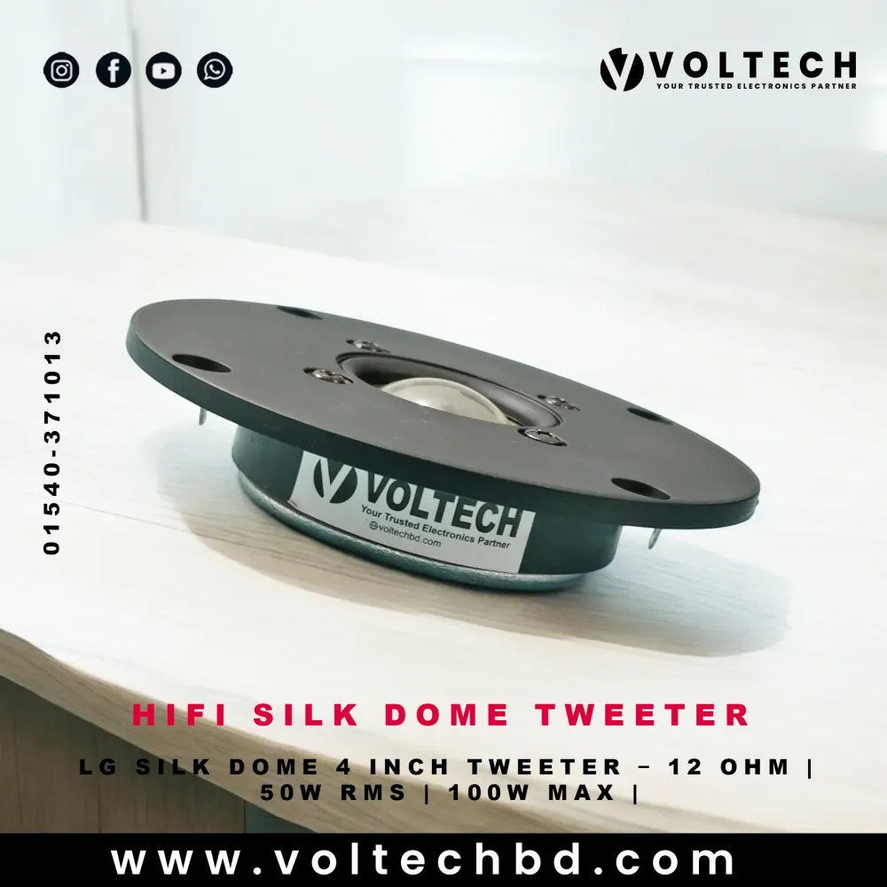 LG Silk Dome 4 Inch Tweeter – 12 Ohm | 50W RMS | 100W Max | Single Magnet LG Silk Dome 4 Inch Tweeter – 12 Ohm | 50W RMS | 100W Max | Single Magnet